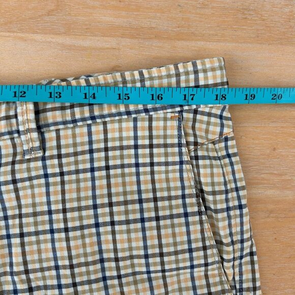 Tommy Bahama Shorts Mens 36 Tan Blue Plaid Check Nylon Stretch Lightweight Beach - Picture 9 of 14